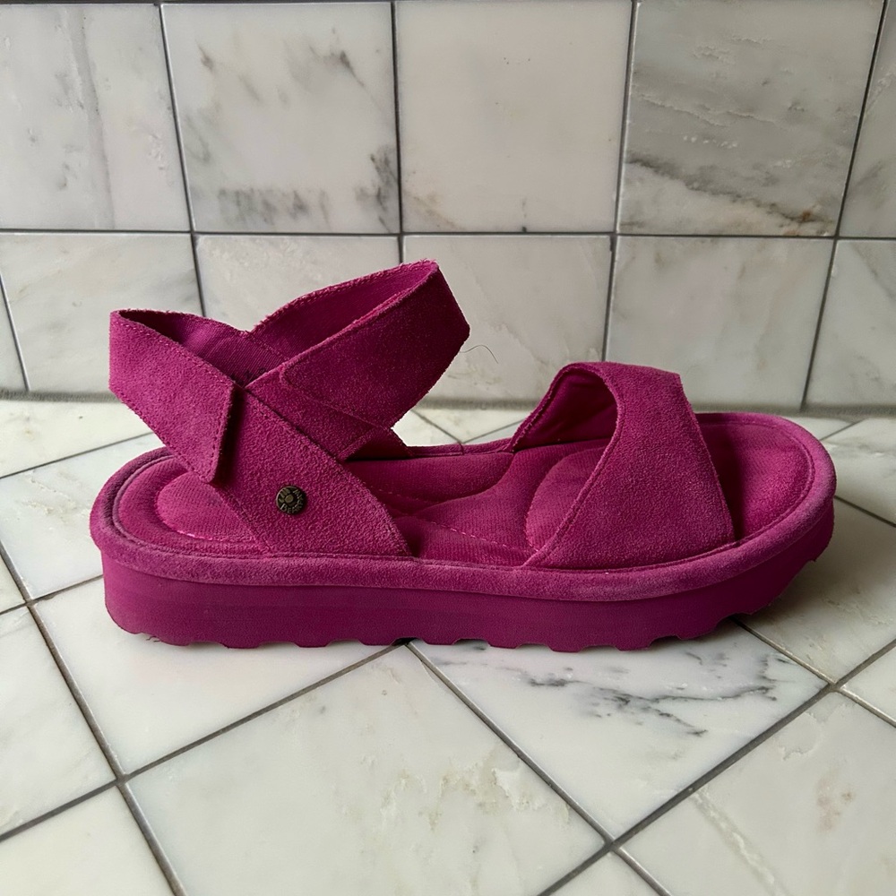 Sporty Pink Platform Sandals with Velcro Straps